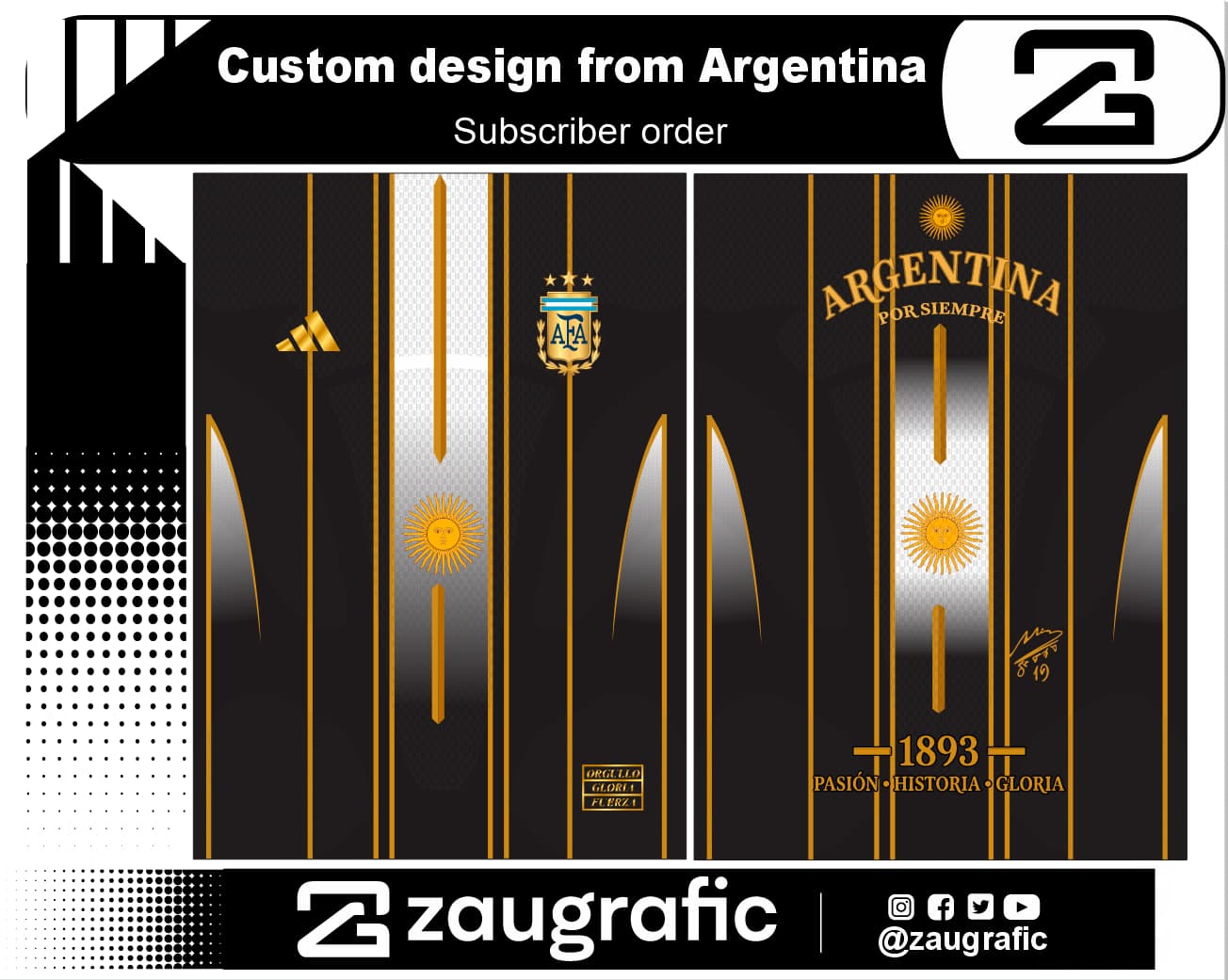 Custom design from Argentina Subscriber order